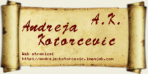 Andreja Kotorčević vizit kartica
